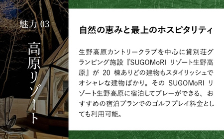 生野高原カントリークラブ ゴルフ場利用券（1,000円×3枚） 兵庫県 朝来市 AS7B17