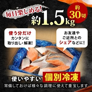 訳あり　銀鮭　宮城県産　甘塩　切身　約1.5kg　国産　/　宮城県　女川町【配送不可地域：離島】【1525306】