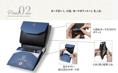 二つ折り財布 ブラック 革財布 小さい縦づかい財布
