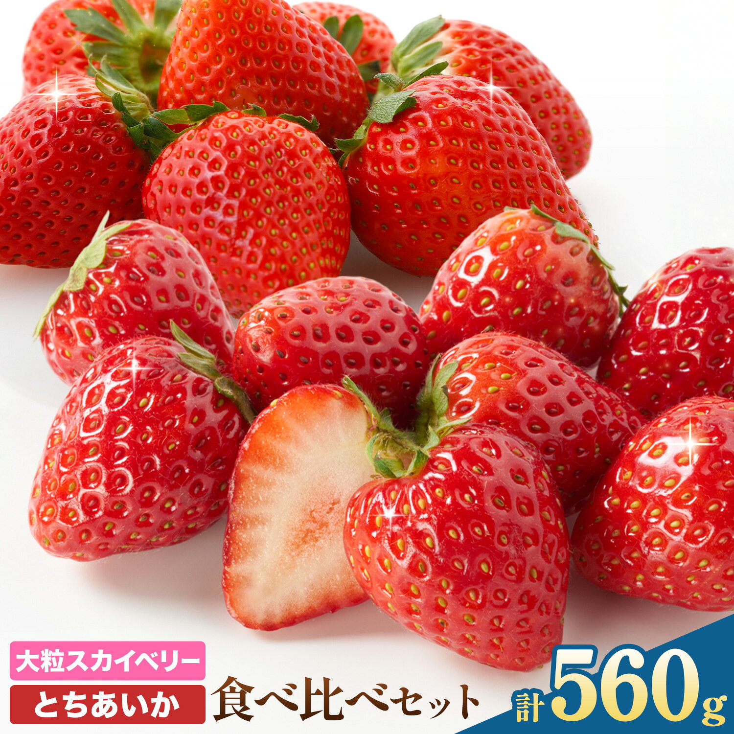 【ふるさと納税】大粒スカイベリー & とちあいか 食べ比べ セット 計約 560g 株式会社澳原いちご農園《2026年12月下旬-2027年5月中旬頃出荷》栃木県 野木町 イチゴ 苺 いちご スカイベリー 果物 フルーツ スイーツ【配送不可地域あり】(沖縄・離島)