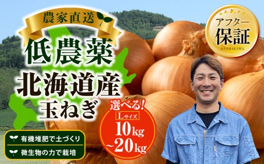 
                  《選べる容量》【先行予約】農家直送 低農薬 旭川産 玉ねぎＬサイズ10kg～20kg(2026年9月発送開始予定)
                