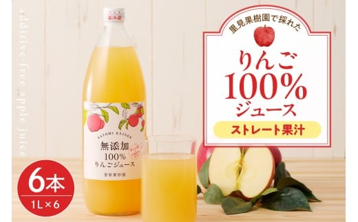 里見果樹園で採れたりんご100%ジュース 1L 6本セット 0079-2531