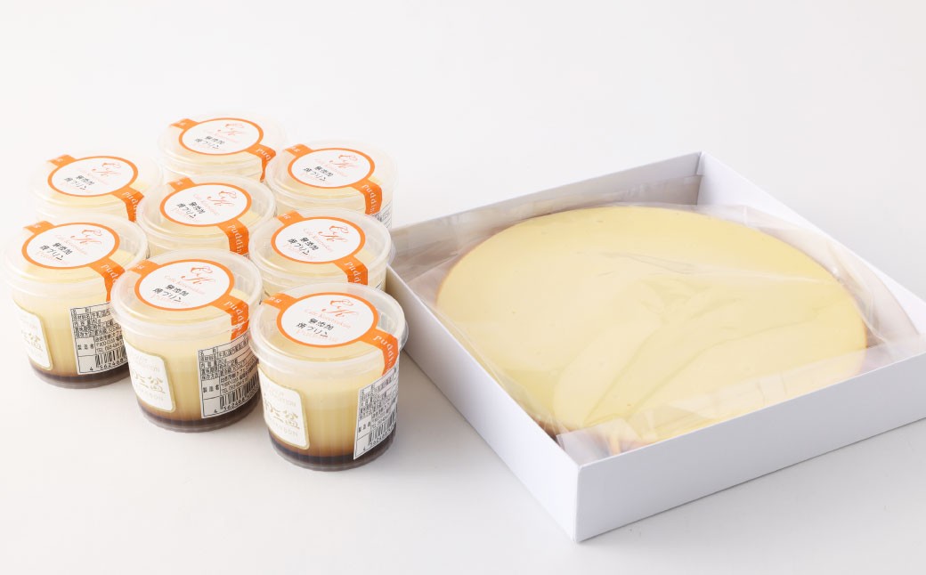 和三盆 コテツ フロマージュ 1ホール(直径18cm)と 和三盆 無添加 コテツ 焼プリン 8個 セット