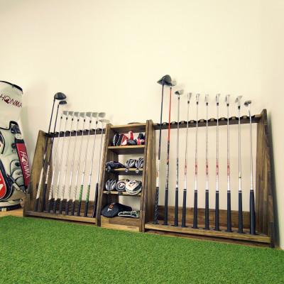ふるさと納税 横手市 WOODWORKS　ゴルフクラブスタンド10本掛け　【本体カラー:ダークブラウン】 |  | 01