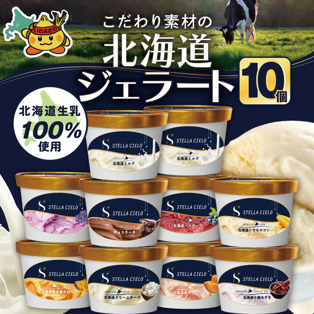 【ふるさと納税】「寄附額改定↓」STELLA CIELO 北海道ジェラート10個 | 北海道ミルク チョコラータ 北海道クリームチーズ 北海道産十勝あずき 北海道恵比寿かぼちゃ 北海道赤肉メロン 北海道ハスカップ ラベンダー 北海道トウモロコシ