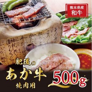 【毎月定期便】肥後の赤牛　焼肉用　500g(熊本県産和牛)G-4(益城町)全3回【配送不可地域：離島】【4051313】