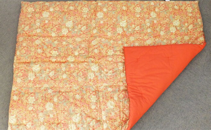 【ふるさと納税】手づくり　和掛けふとん(赤系) シングルロング　【寝具・敷布団・敷き布団・和掛けふとん・ふとん・布団】