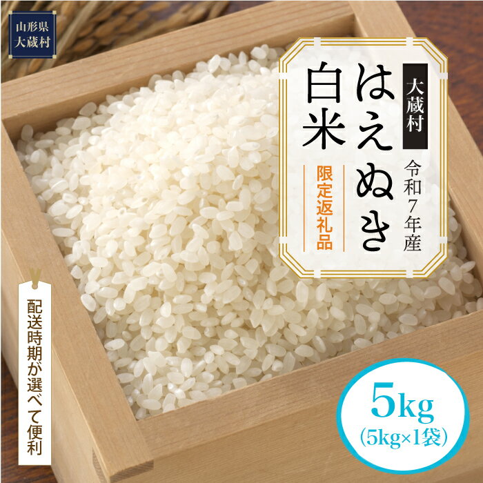 【ふるさと納税】■限定返礼品■＜令和7年産米＞ 大蔵村 はえぬき ＜白米＞ 5kg（5kg×1袋）