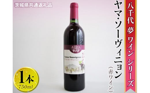 八千代夢ワインシリーズ　ヤマ・ソーヴィニョン（赤ワイン）1本【茨城県共通返礼品・八千代町】 ※着日指定不可 ※沖縄県への配送不可｜お酒 洋酒 瓶 750ml ワイン 赤ワイン 酒 洋酒 ギフト 贈答 贈り物 プレゼント ご褒美 記念品 お祝 茨城県 古河市 _CY02