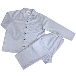 【シングル】カバー掛・シーツ(45cm)・枕＆パジャマ(男女兼用Sサイズ)4点セット色シルバースカイ【1215813】