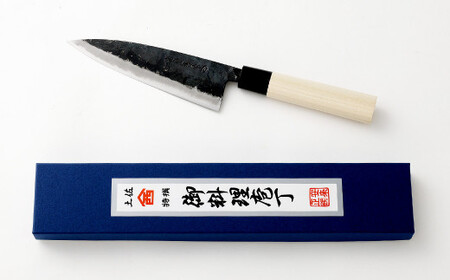 【土佐打刃物】黒打舟行 万能包丁 16.5cm （両刃） 万能包丁  ナイフ キッチン 手打鍛造刃物