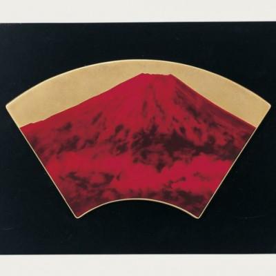 ふるさと納税 伊万里市 富士山 扇型陶額 赤富士AC195-1/K100(伊万里市)