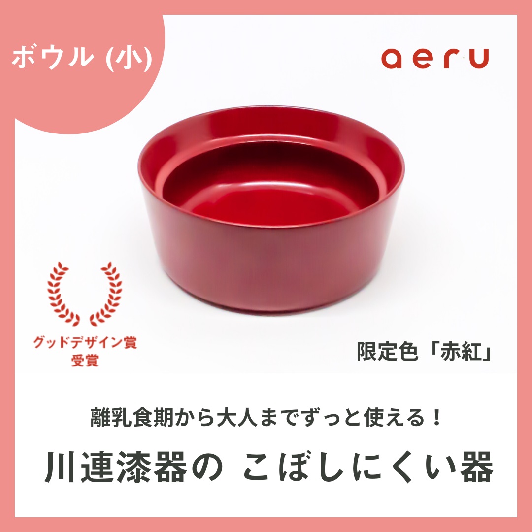 aeru 川連漆器のこぼしにくい器 ボウル 赤紅[N15602]