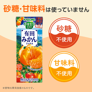 カゴメ 野菜生活100 有田みかんミックス 195ml 24本 1日分のビタミンC 砂糖不使用 紙パック ビタミンＣ 健康 飲料 果汁 贈答用 有田 みかん 季節限定 期間限定 [11月より順次発送]