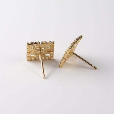 ふるさと納税 山梨県 【山梨県】【ジュエリーK18】 square/スクエア ピアス |  | 03