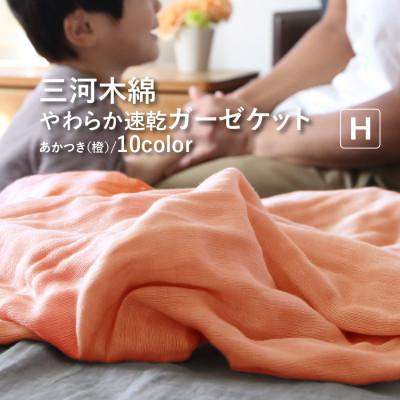 ふるさと納税 蒲郡市 三河木綿 ガーゼケット やわらか速乾 ハーフサイズ_あかつき【G0303】