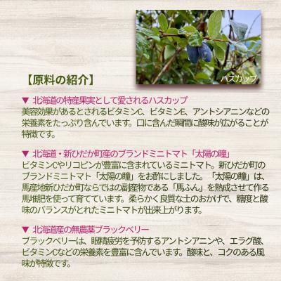 ふるさと納税 新ひだか町 北海道産ハスカップ/トマト&レモン/ブラックベリー発酵酢 SUNOMO希釈タイプ(375ml×3本) |  | 03