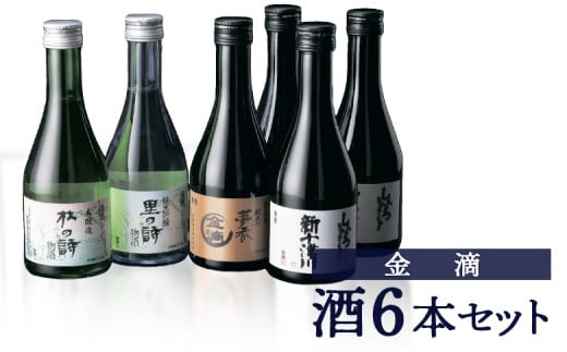 【金滴酒造】日本酒6本セット(各300ml) ｜ オンライン 申請 ふるさと納税 北海道 新十津川 日本酒 酒 お酒 地酒 日本酒セット 瓶 ミニボトル 詰め合わせ 飲み比べ ミニ ラベル 高級 和 ギフト 贈り物 プレゼント 新十津川町【15003】