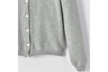 ベビーカシミヤ　カーディガン　レディース　Mサイズ　【グレー】 【178006-1】 ｶｼﾐﾔ 天然素材 ｾｰﾀｰ 服 国産 国内製造 ﾍﾞﾋﾞｰｶｼﾐﾔ