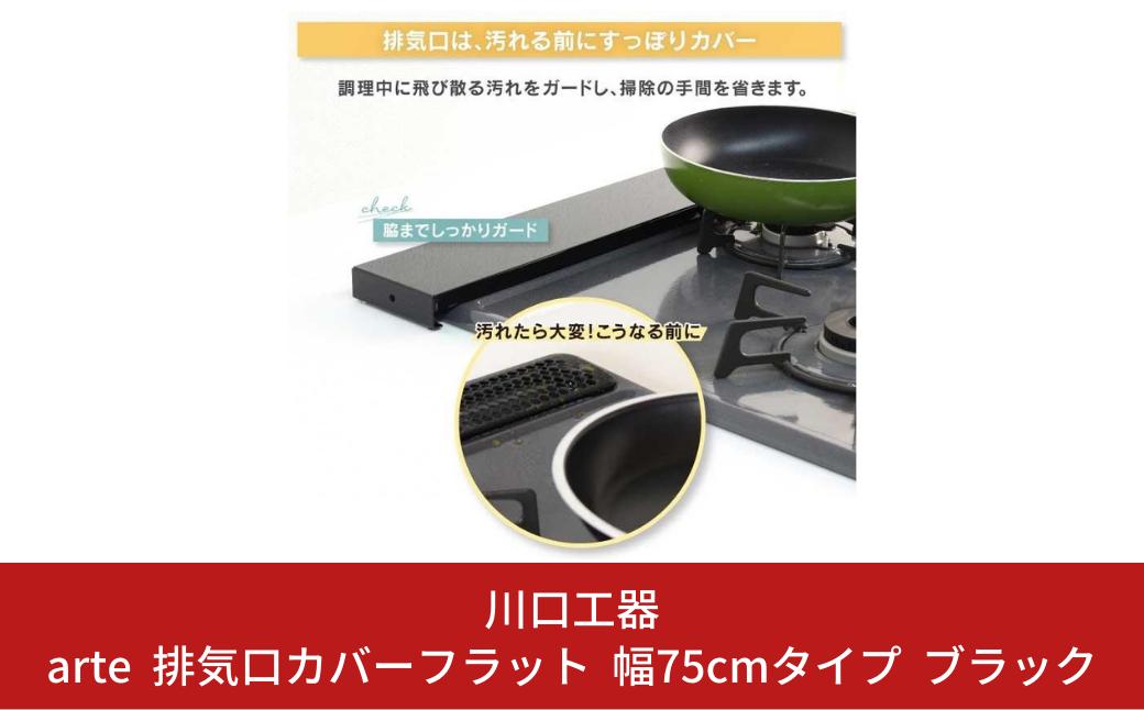 
            arte 排気口カバーフラット 幅75cmタイプ ブラック キッチン用品 燕三条製 [川口工器] 10000円以下 1万円以下 【010S422】
          