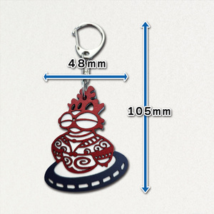 しゃこちゃんUFO (シャコリアン) キーホルダー (赤系) ｜キーホルダー レーザーカット 小物 鍵 遮光器土偶 しゃこちゃん 縄文 土偶 どぐう青森県 つがる市 世界遺産 [0868]