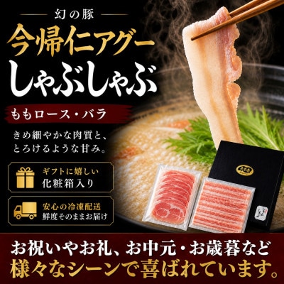 【熨斗付き】今帰仁アグーしゃぶしゃぶ2種食べ比べセット 500g(ももロース・バラ 各250g)【配送不可地域：離島】