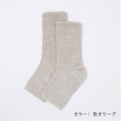 ふるさと納税 三宅町 【歩くぬか袋】鈴木靴下 あったかトゥレス レディース かかとケア(23〜25cm):杢オリーブ |  | 03