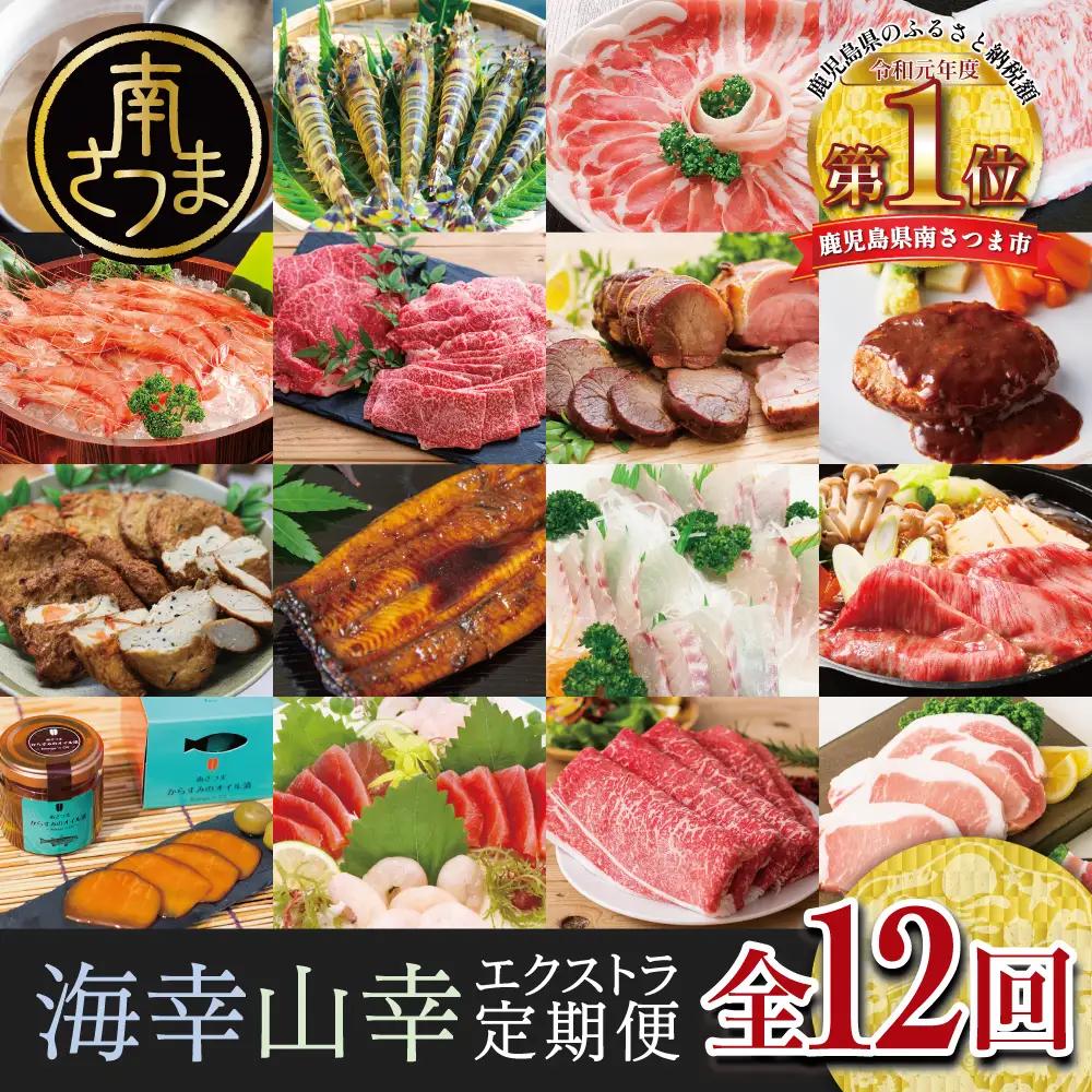 【定期便】海幸山幸 エクストラ厳選 定期便（全12回） 肉 海鮮 黒豚 牛肉 鹿児島 惣菜 おかず 定期配送