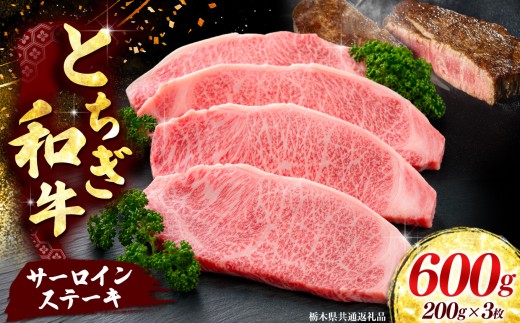 【とちぎ和牛】牛肉 サーロインステーキ 200g×3P  《栃木県共通返礼品》