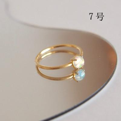 ふるさと納税 田原本町 7号　天然石オパール　リング(Silver925 18KGP仕上げ)　指輪