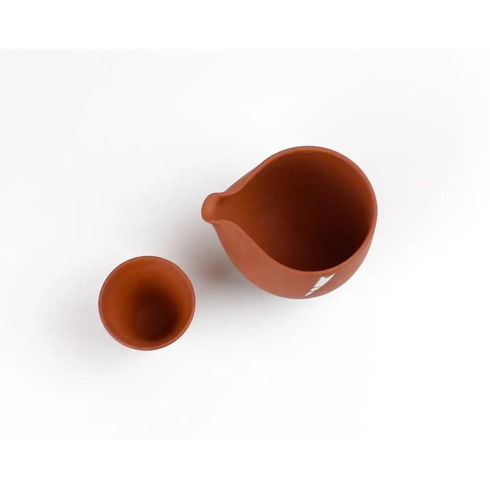 赤水窯　無名異冷酒器(おひとり様仕様・赤)