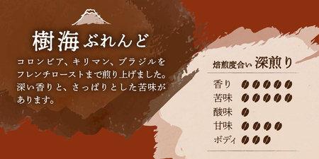 【メール便発送】富士山麓ぶれんど　樹海ぶれんど　粉　100g×3袋 コーヒー 珈琲 粉 ブレンド 富士山麓ぶれんど 山梨 富士吉田