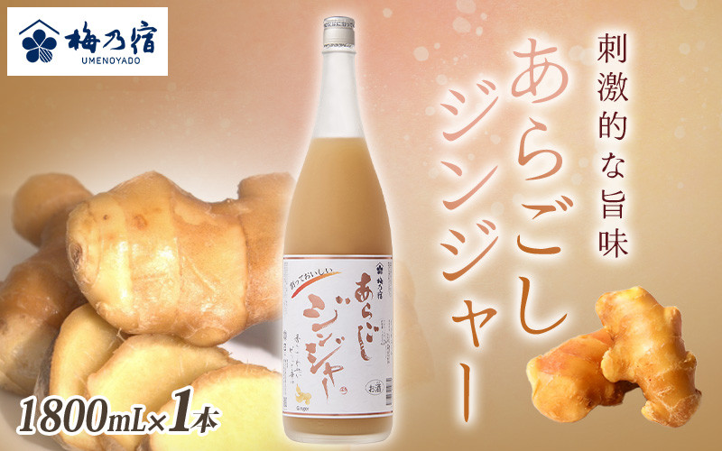 
梅乃宿 あらごしジンジャー １８００ｍｌ ／ ジンジャー リキュール スパイシー 国産 すりおろし しょうが 爽やかな 香り 奈良県 葛城市
