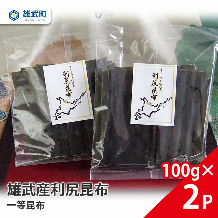 【ふるさと納税】オホーツク産 昆布 天然 利尻昆布 一等昆布 100g × 2 出汁 味噌汁 ギフト お中元 お歳暮 ふるさと納税 北海道 雄武 雄武町【16001AA0101】
