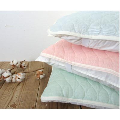 ふるさと納税 岸和田市 【Mサイズ43×63cm】オーガニックコットン先染ガーゼ枕パッド　グリーン2枚組SOG-5MGR2P |  | 01