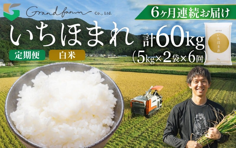 
            【先行予約】定期便 ≪6ヶ月連続お届け≫ 令和8年産 新米 いちほまれ 白米 10kg (5kg×2袋)【2026年10月上旬以降順次発送予定】定期 連続お届け 毎月届く 精米 福井県 美浜町産  白米 こめ コメ お米 おこめ 5キロ 10キロ おすすめ [m46-o002]
          