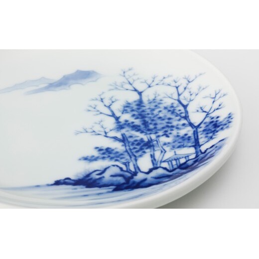 有田焼 絵変山水 銘々皿揃【深川製磁】食器 器 うつわ 和食器 銘々皿 取り皿 小皿 伝統工芸 染付 手描き 山水画 有田山水 セット aa062_イメージ4