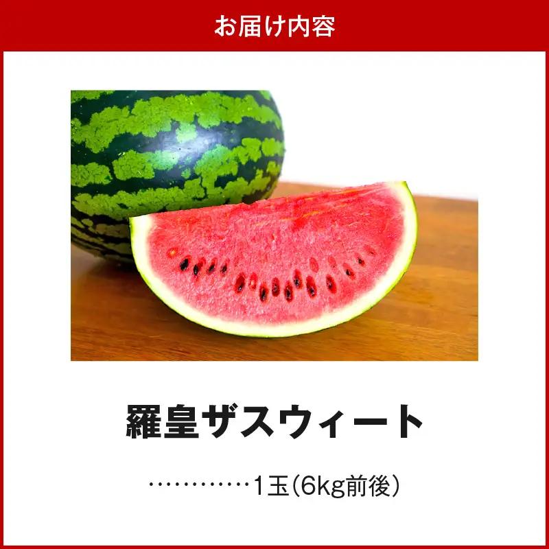 〈予約受付〉【2027年発送】深く甘いコク感と強いシャリ感「羅皇ザスウィート」1玉 すいか 甘い 糖度 果物 フルーツ 数量限定 碧南市 鈴良農園 H141-015