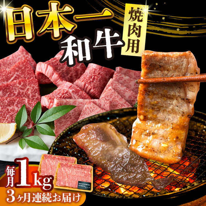 【ふるさと納税】【全3回定期便】【A4〜A5】長崎和牛焼肉用　1kg（500g×2p）【株式会社 MEAT PLUS】[DBS038]