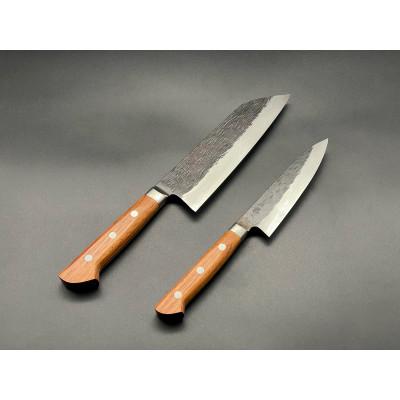 ふるさと納税 桜川市 白紙一号包丁セット(三徳包丁180mm + ペティナイフ135mm)[研ぎ直し無料券付き]