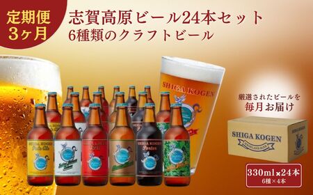 定期便 3ヶ月 クラフトビール 志賀高原ビール 24本 セット 玉村本店 クラフトビール