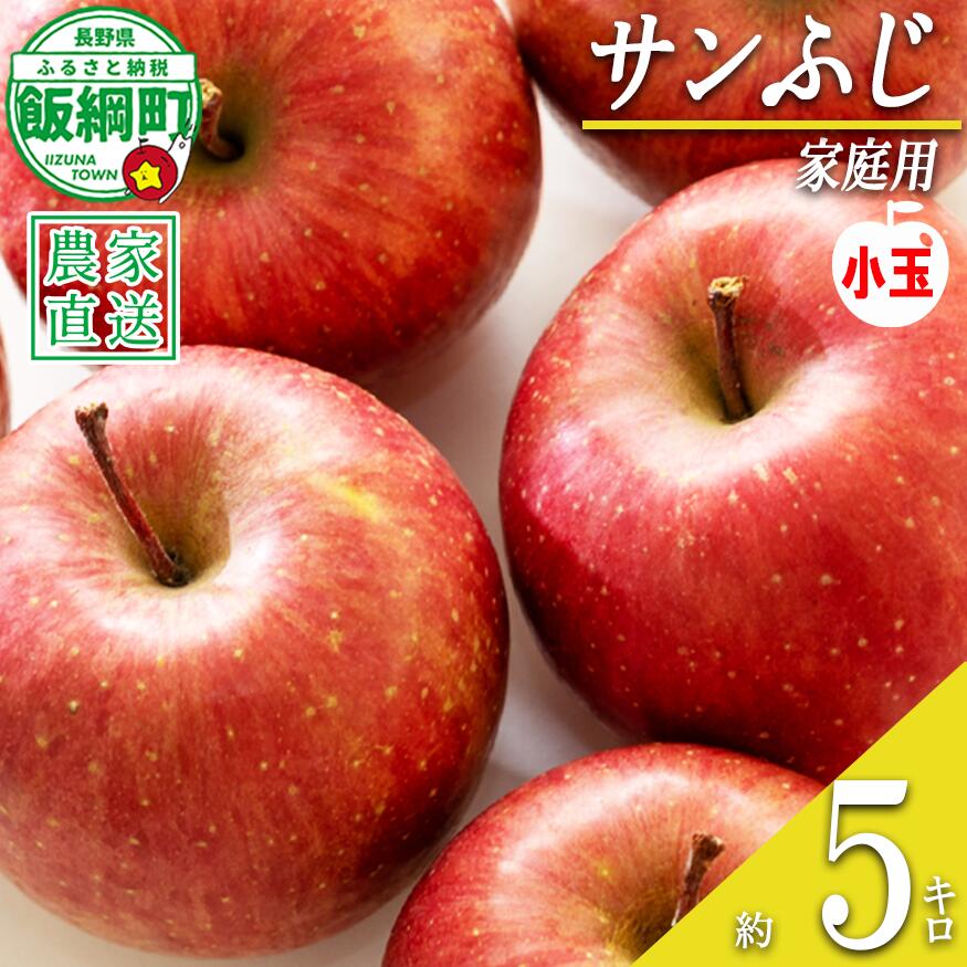 【ふるさと納税】 りんご サンふじ ( 小玉 ) 家庭用 5kg 沖縄県への配送不可 令和8度収穫分 静谷りんご園 信州の環境にやさしい農産物認証 減農薬栽培 長野県 飯綱町 【 果物 フルーツ 信州 リンゴ 林檎 長野 14000円 】発送期間：2026年12月中旬〜2026年12月下旬