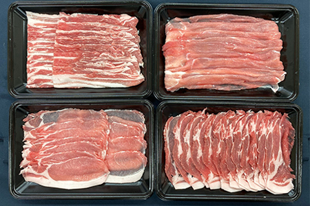 豚肉 しゃぶしゃぶ 800g (ロース バラ 肩ロース モモ) 各200g×4種 三元豚 米豚 国産 豚肉 冷凍