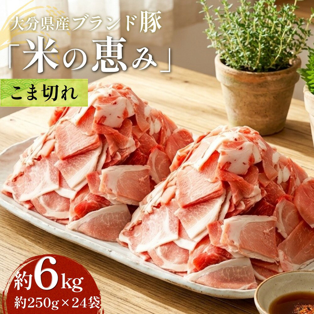 【ふるさと納税】大分県産ブランド豚「米の恵み」こま切れ 6kg 切り落とし モモ 肩