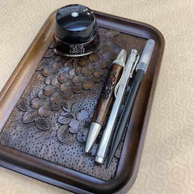 ふるさと納税 長野県 文具トレイ(さくら)(軽井沢彫) |  | 03