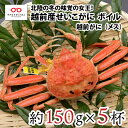 【ふるさと納税】北陸の冬の味覚の王者！越前がに（メス）「せいこがに」150g前後 × 5杯 / かに カニ ギフト グルメ 冷蔵 福井県 [D-11007]