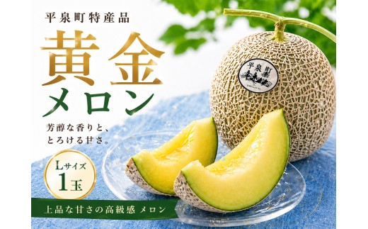 【令和8年度分予約受付】平泉黄金メロン 1玉 Lサイズ 約1.5kg 【2026年8月下旬以降より発送】/  メロン マスクメロン 果物 くだもの フルーツ 甘い 旬 産地直送 予約 先行予約