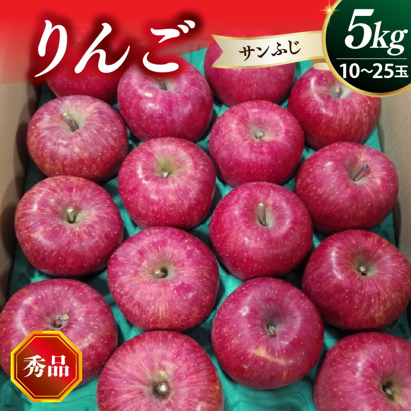 【ふるさと納税】 りんご ( サンふじ ) 5kg 10～25玉 秀品 フルーツ 果物 リンゴ 山形 産地直送 送料無料 お取り寄せ 山形県 上山市 0030-2640