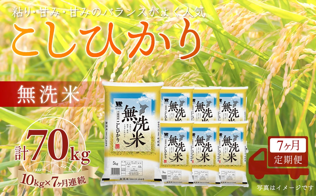 
                  ＜7か月定期便＞ 千葉県産「コシヒカリ」無洗米 10kg×7か月連続 計70kg
                