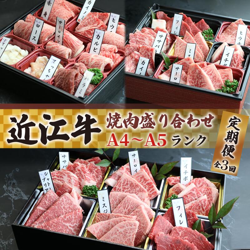 【ふるさと納税】 近江牛 焼肉 特上 盛り合わせ 定期便 3回 冷凍 シャトーブリアン ( サーロイン フィレ 希少部位 ミスジ カルビ ロース 3ヶ月 赤身 黒毛和牛 ブランド 牛肉 贈り物 ギフト 国産 滋賀県 竜王町 岡喜 霜降り 神戸牛 松阪牛 に並ぶ 日本三大和牛 ふるさと納税 )